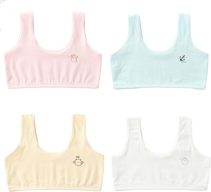 Training Bras for Girls 8-16, Cotton Stretch Kids Sports Bra, Seamless