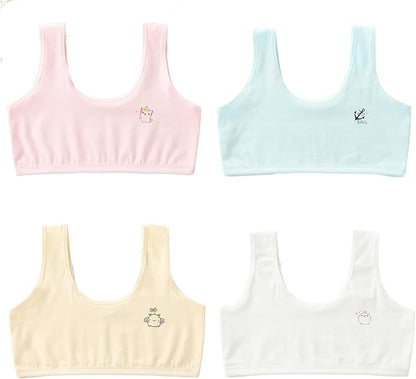 Training Bras for Girls 8-16, Cotton Stretch Kids Sports Bra, Seamless
