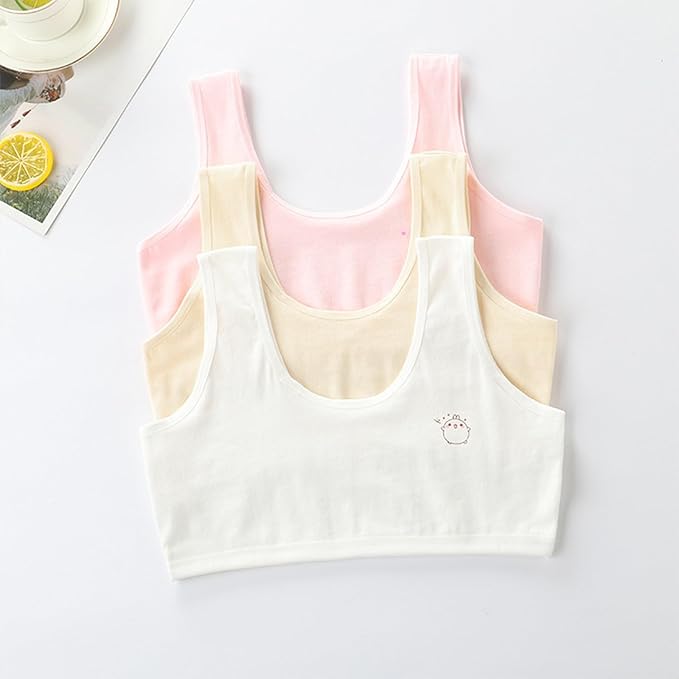 Training Bras for Girls 8-16, Cotton Stretch Kids Sports Bra, Seamless