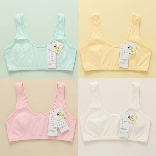Girls' Essential Cotton Training Bras – Soft, Seamless, and Breathable Pull-On Bralettes for Teens free size 8-16 years
